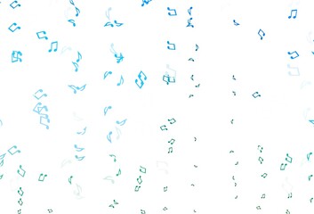 Light Blue, Green vector backdrop with music notes.