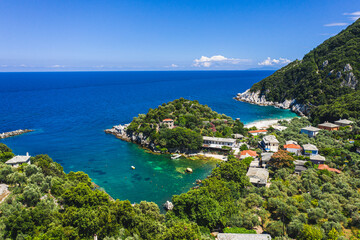 Fototapeta premium Greek scenic fishing village at Damouchari of Pelion in Greece. Ntamouchari village