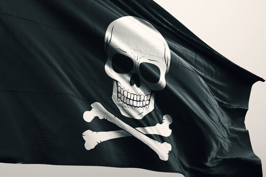 3d render pirate flag illustration