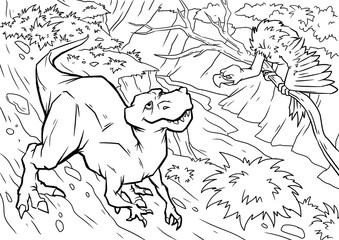 Cartoon dinosaur. drawing illustration for kids and children.