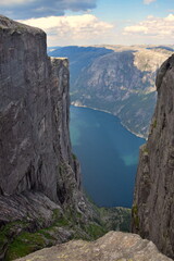 View of Lysebotn fjord from kjeragbolten.