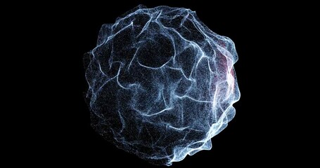 Nebula of dots representing machine learning process with data analysis. Sphere of energy in movement composed by particles. Abstract Technology  background with bright dots, waves and ripple. - Powered by Adobe