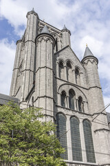 Fototapeta na wymiar St. Nicholas' Church (Sint-Niklaaskerk) is one of the oldest and most prominent landmarks in Ghent, Belgium. Church dedicated to St Nicholas of Myre, patron of merchants and boatmen.