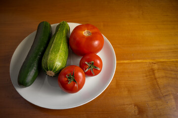 Vegatales sobre un plato