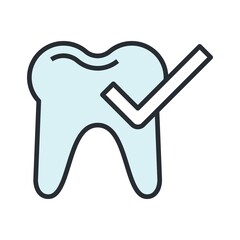 Healthy tooth icon for dentist logo, design concept.