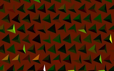 Naklejka premium Dark Green, Yellow vector backdrop with lines, triangles.