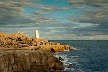 The Trinity House Obelisk  located at Portland Bill, on the Isle of Portland, Dorset, England....