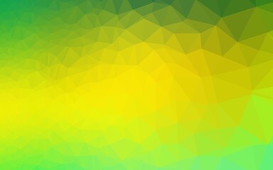 Light Green, Yellow vector abstract polygonal cover.