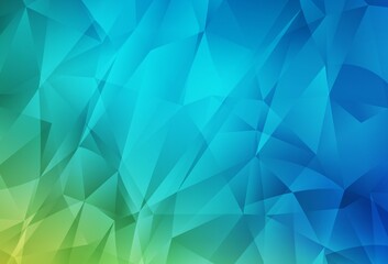 Light Blue, Green vector shining triangular backdrop. Shining polygonal illustration, which consist of triangles. Brand new design for your business.