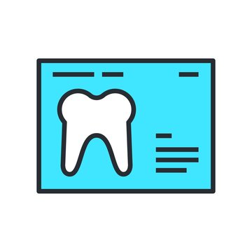 Dental x-ray flat icon. Tooth scan symbol.