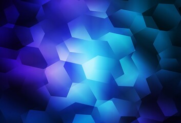 Light BLUE vector background with hexagons.