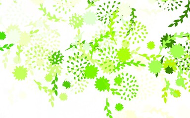 Light Green, Yellow vector elegant wallpaper with flowers