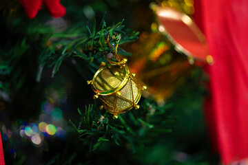 Fototapeta premium Christmas tree and details on it.