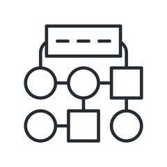 Business process workflow, organizational flowchart icon.