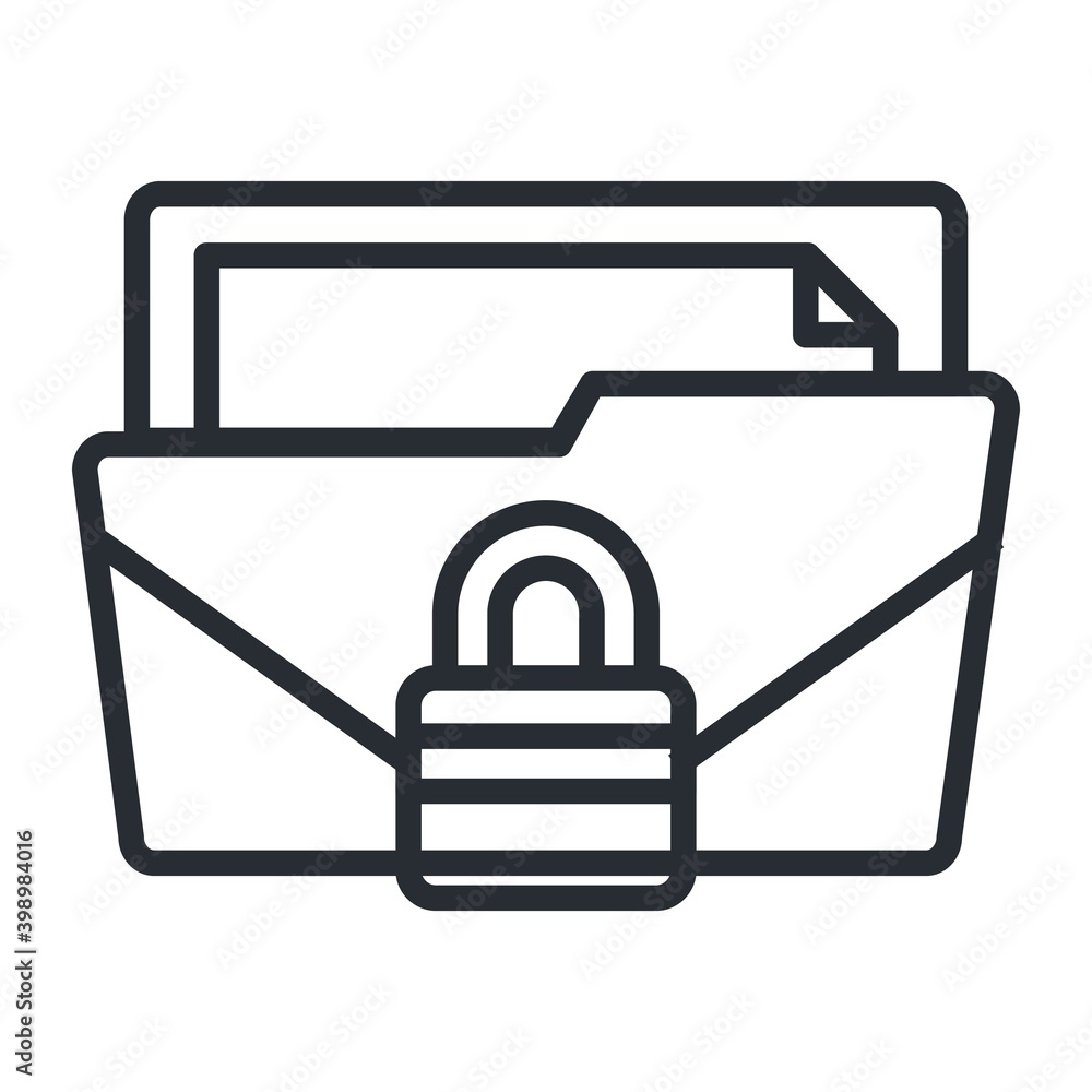 Aufkleber file folder security icon. protected folder symbol.