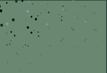 Light Green vector template with crystals, circles, squares.