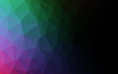 Dark Multicolor, Rainbow vector polygon abstract layout.