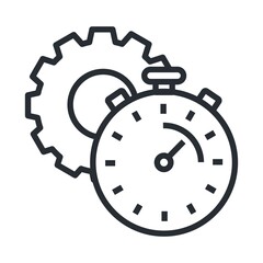Modern Line Time Management Vector Icon for Web and Mobile Application