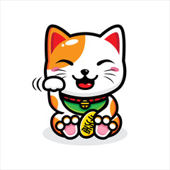 cute lucky cat character vector design