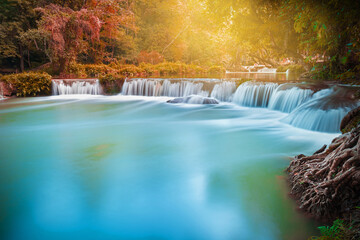 Beautiful waterfall in the forest at Namtok Chet Sao Noi Saraburi Thailand