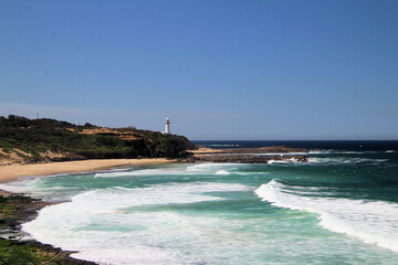 Norah Head and Beach with a Lighthouse Overlooking the Ocean, New South Wales Australia