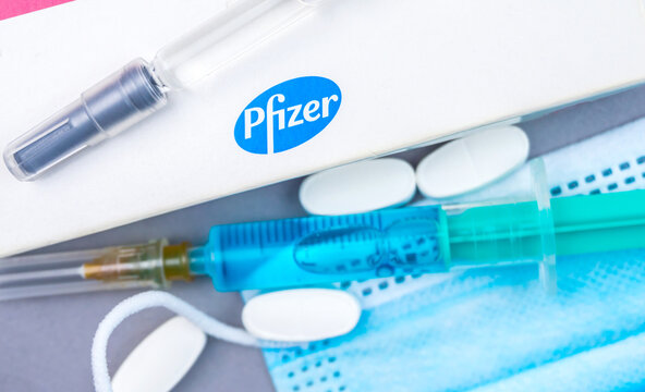 Vienna Austria December.10 2020, Close up of Covid19 vaccine Tozinameran provided by Pfizer.inc