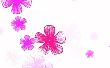 Fototapeta na wymiar Light Purple, Pink vector elegant background with flowers.