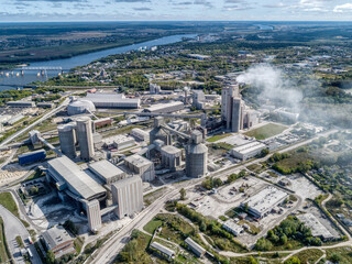 Fototapeta premium Cement plant, aerial view.
