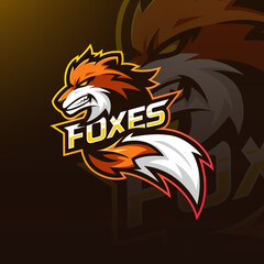 Foxes mascot e sport logo template