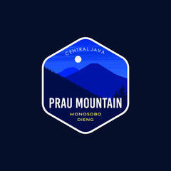 Prau Mountain Logo Vector Design