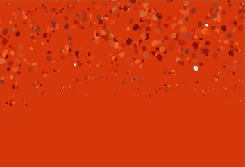 Light Orange vector pattern with lines, ovals.