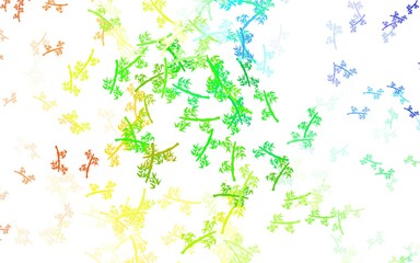 Light Multicolor vector doodle backdrop with branches.