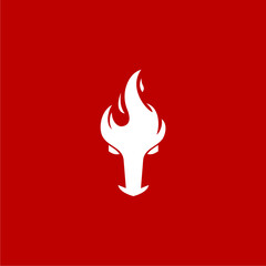horse fire flame logo design