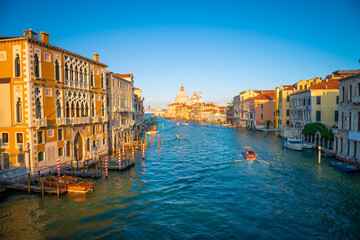 Grand Canal and Basilica Santa Maria della Salute in Venice. Italy