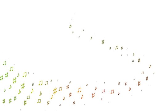 Light Green, Red vector texture with musical notes.
