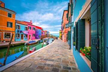 Colorful Burano island near Venice, Italy