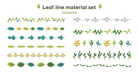 手描きの植物の素材セット（ライン）