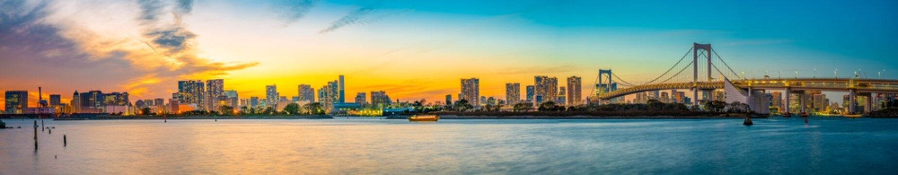 Beautiful panorama of Tokyo skyline