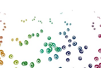 Light Multicolor, Rainbow vector background with bubbles.