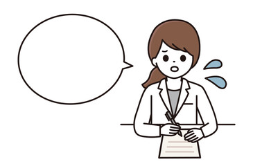 薬剤師 女性 記入 メモ 吹き出し