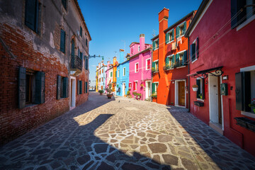 Colorful Burano island near Venice in Italy 