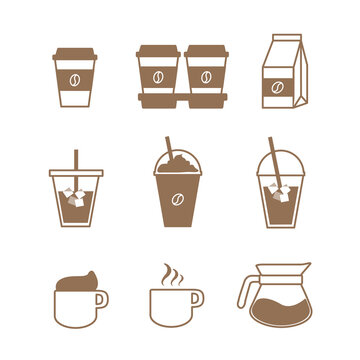 coffee cup icon set