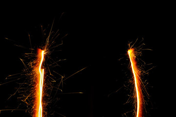 sparkler alphabet on black
