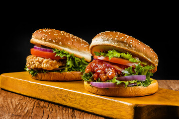 チキンバーガー　Fried chicken burger