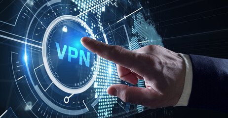 Business, Technology, Internet and network concept. VPN network security internet privacy...