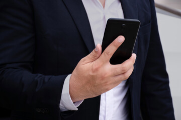 professional person using smartphone