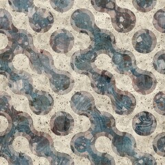 Chic formal grungy geometric shapes texture seamless pattern. High quality illustration. Strange abstract geo design in a trendy posh exotic style. Grainy fabric texture overlay.