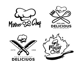 chef logo set template design