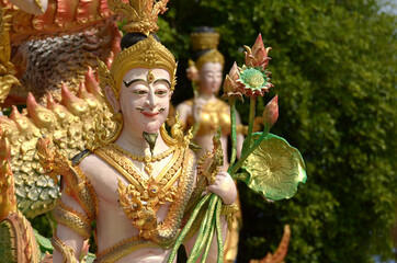 Fototapeta premium A picture of art inside a temple in Thailand made from donations There will be no copyright at all. The artist who creates images There will be many