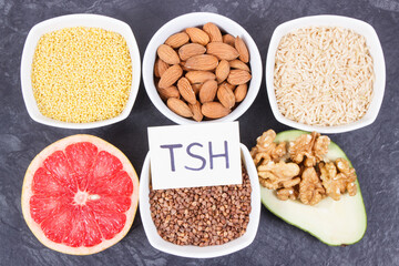 Best nutritious food for healthy thyroid. Natural eating as source vitamins